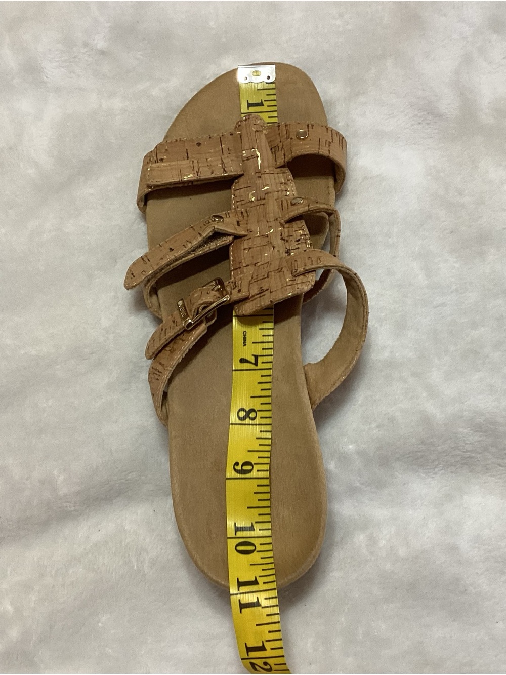 Vionic Cork-Effect Triple Strap Slide Sandals in Tan (No Size-See Description) - Picture 9 of 9